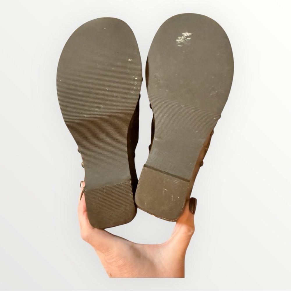 Vintage Mudd Brown Leather Mules with Gold Studs - Picture 5 of 7